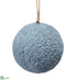 Silk Plants Direct Fur Ball Ornament - Blue - Pack of 12