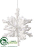 Silk Plants Direct Snowflake Ornament - White - Pack of 24