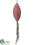 Silk Plants Direct Jute Finial Ornament - Red Green - Pack of 8