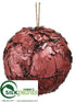 Silk Plants Direct Ball Ornament - Burgundy - Pack of 8