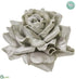 Silk Plants Direct Velvet Rose With Clip - Gray Silver - Pack of 12