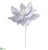Glittered Sequin Poinsettia Spray - White - Pack of 12