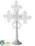 Silk Plants Direct Metal Cross - White Antique - Pack of 4