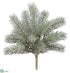 Silk Plants Direct Round Tip Pine Bush - Green Frosted - Pack of 12