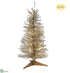 Silk Plants Direct Battery Operated Tinsel Tree - Platinum - Pack of 6