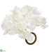 Silk Plants Direct Hydrangea Napkin Ring - White - Pack of 6