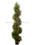 Silk Plants Direct Pre Lit Topiary Spiral Tree Cedar - Green - Pack of 1