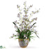 Silk Plants Direct Dancing Lady Silk Orchid Arrangement - White - Pack of 1