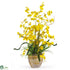 Silk Plants Direct Dancing Lady Silk Orchid Arrangement - Yellow - Pack of 1