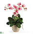Silk Plants Direct Triple Mini Phalenopsis Silk Orchid Arrangement - Pink - Pack of 1
