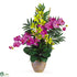 Silk Plants Direct Double Phal/Dendrobium - Orchid/Green - Pack of 1
