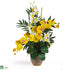 Silk Plants Direct Double Phal/Dendrobium - Yellow/Cream - Pack of 1