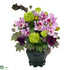 Silk Plants Direct Mixed Cattleya & Hydrangea - Pink/Green - Pack of 1