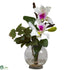 Silk Plants Direct Mini Cattleya - White - Pack of 1