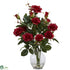 Silk Plants Direct Rose Bush - Red - Pack of 1