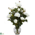 Silk Plants Direct Rose Bush - White - Pack of 1