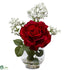 Silk Plants Direct Rose & Gypso - Red - Pack of 1