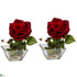Silk Plants Direct Rose - Red - Pack of 2