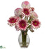 Silk Plants Direct Gerber Daisy & Ranunculus Delight Arrangement - Pink - Pack of 1