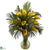 Silk Plants Direct Calla Lily & Palm Combo - Yellow - Pack of 1