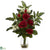 Silk Plants Direct Rose & Chryistam Arrangement - Red - Pack of 1