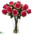 Silk Plants Direct Blooming Roses - Dark Pink - Pack of 1