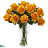 Silk Plants Direct Blooming Roses - Orange Yellow - Pack of 1