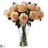 Silk Plants Direct Blooming Roses - Peach - Pack of 1