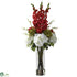 Silk Plants Direct Giant Mixed Floral Arrangement - Red - Pack of 1