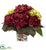 Silk Plants Direct Green & Burgundy Hydrangea Arrangement - Pack of 1