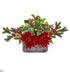 Silk Plants Direct Poinsettia, Berry and Holly - Pack of 1