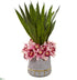 Silk Plants Direct Cymbidium Orchid and Sansevieria - Pack of 1