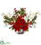 Silk Plants Direct Poinsettia, Dogwood, Berry and Pine - Pack of 1