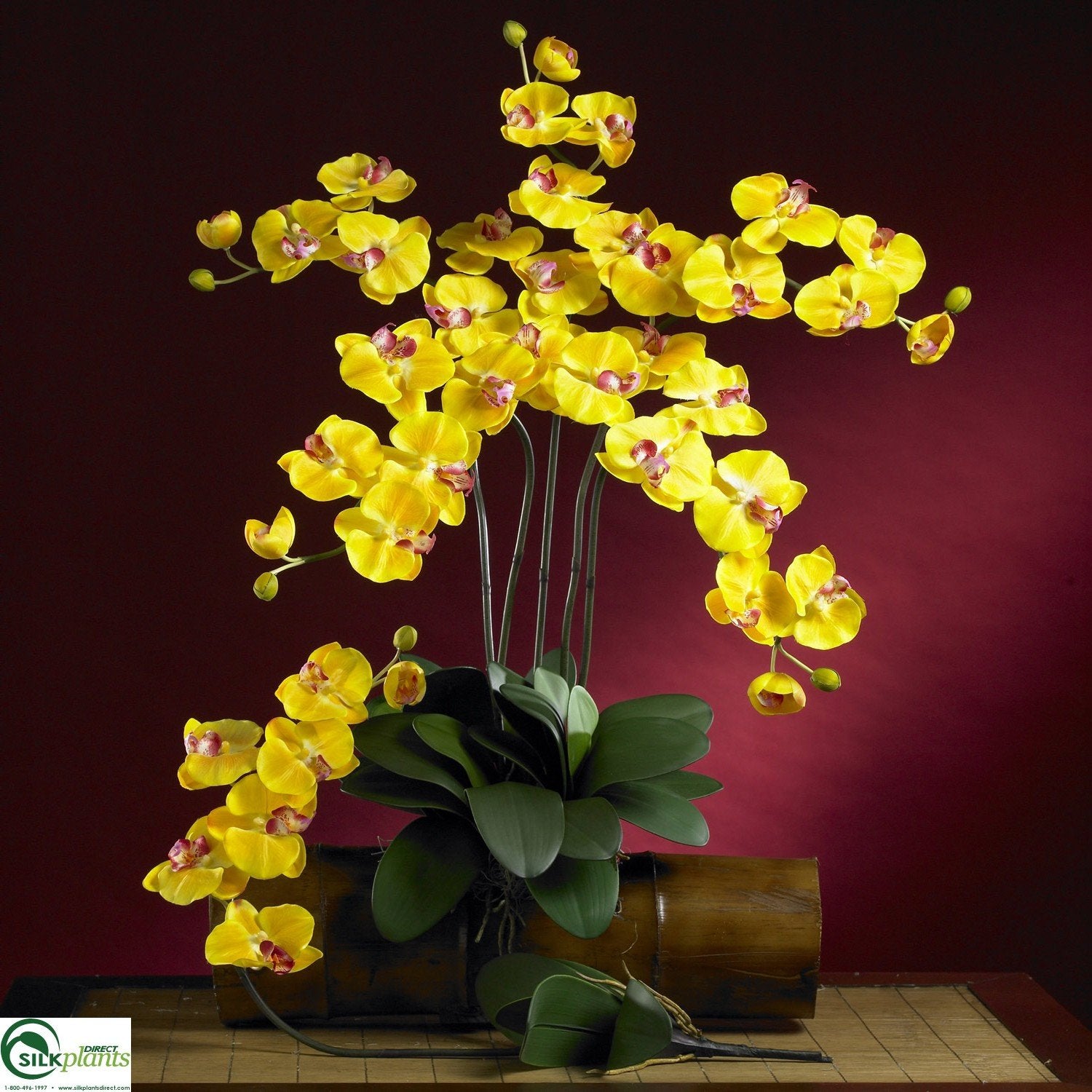 silk potted orchid plants Silk Plants Direct Phalaenopsis Silk Orchid Flower - Gold