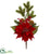 Silk Plants Direct Poinsettia, Berry and Pine Artificial Flower Bundle - Pack of 1
