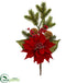Silk Plants Direct Poinsettia, Berry and Pine Artificial Flower Bundle - Pack of 1