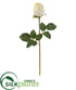 Silk Plants Direct Rose Bud Artificial Flower - Peach White - Pack of 6