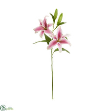 Silk Plants Direct Rubrum Lily Artificial Flower - Yellow Orange - Pack of 3