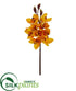 Silk Plants Direct Cymbidium Orchid Artificial Flower - Orange - Pack of 4