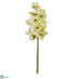 Silk Plants Direct Cymbidium Orchid Artificial Flower - White White - Pack of 3