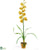 Silk Plants Direct Cymbidium Orchid - Yellow - Pack of 1