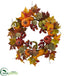 Silk Plants Direct Pumpkin, Gourd, Berry and Maple Leaf Wreath - Pack of 1