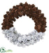 Silk Plants Direct Frosted Pine Cone Wreath - Pack of 1