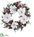 Silk Plants Direct Snowed Magnolia & Berry Wreath - Pack of 1