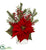 Silk Plants Direct Poinsettia, Pine and Berries - Pack of 1
