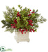 Silk Plants Direct Holiday Berry and Pine - Pack of 1