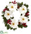 Silk Plants Direct Magnolia, Pine and Berries Wreath - Pack of 1