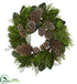 Silk Plants Direct Pine Cone and Pine Wreath - Pack of 1