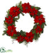 Silk Plants Direct Poinsettia and Pine Wreath - Pack of 1