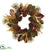 Silk Plants Direct Magnolia Leaf, Berry, Antler and Peacock Feather Artificial Wreath - Pack of 1